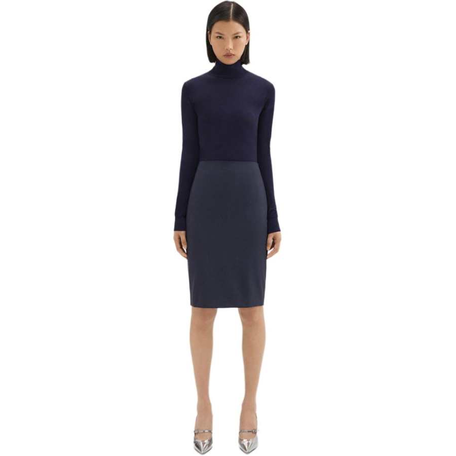 THEORY Casual Short Skirts Women's Deep Sea Blue