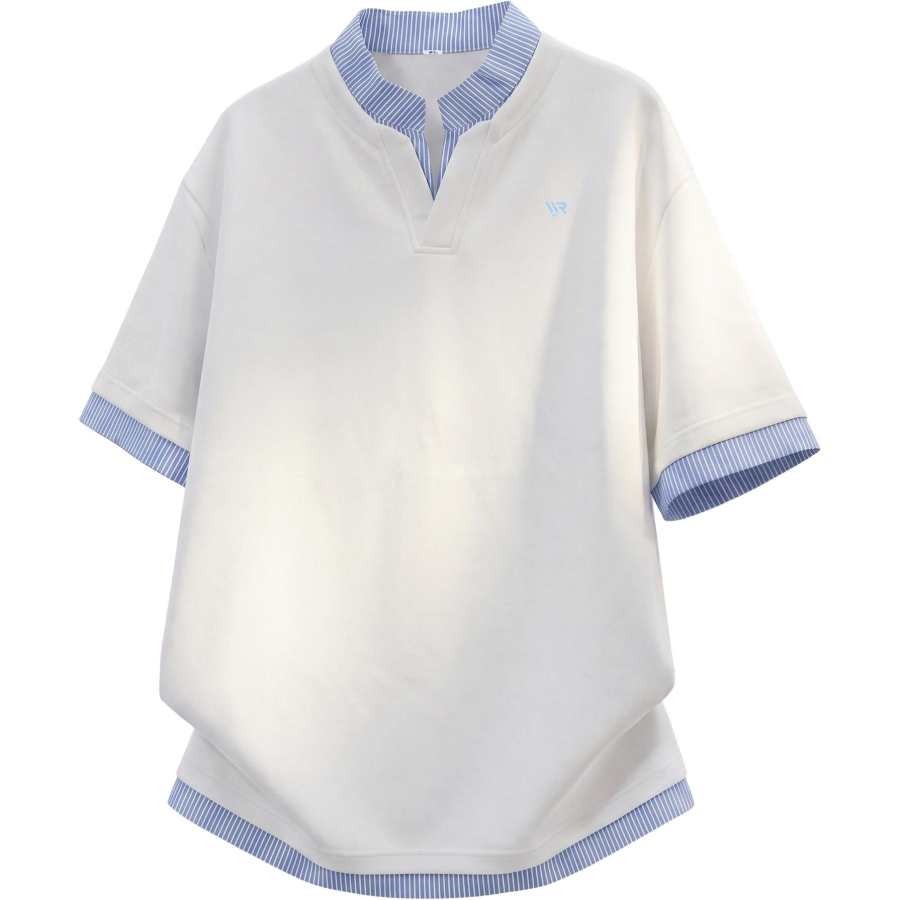 WARRIOR WARRIOR Polo Shirts Unisex Half Turtleneck Thin Mock Two Piece