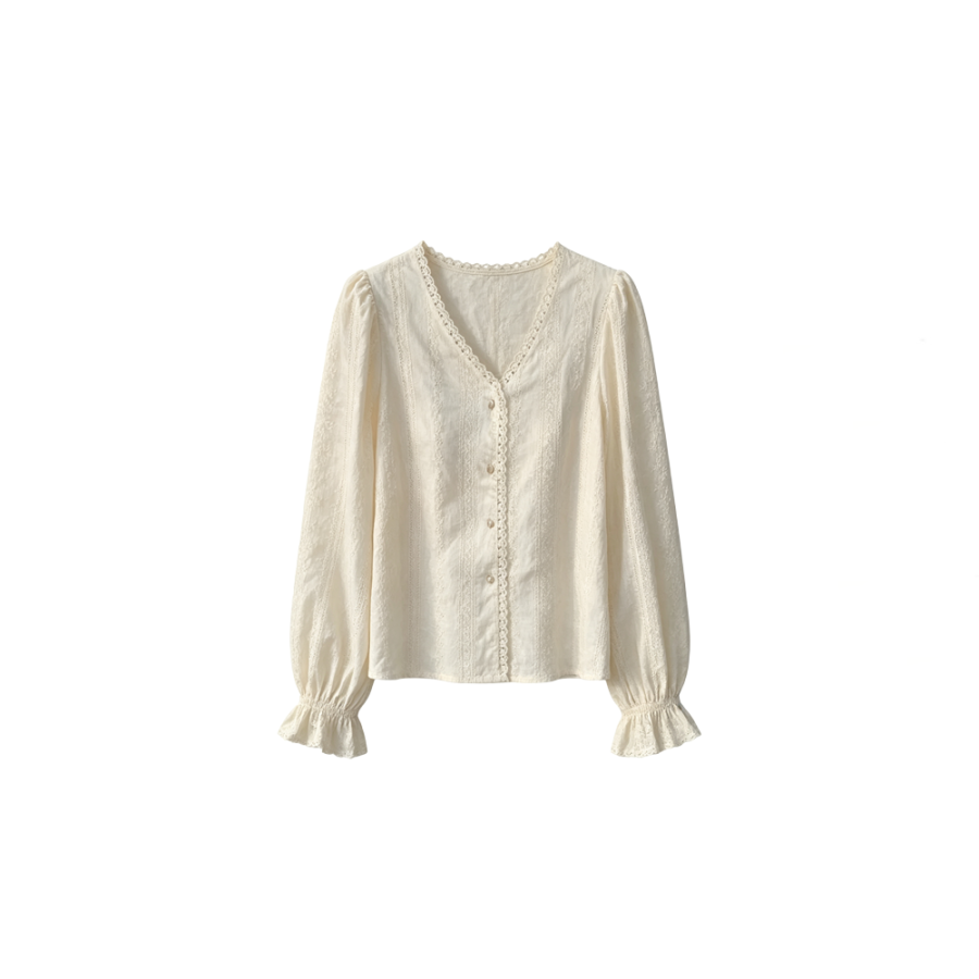 CPAURA Shirts Women's Apricot Crew Neck Moderate Shirt