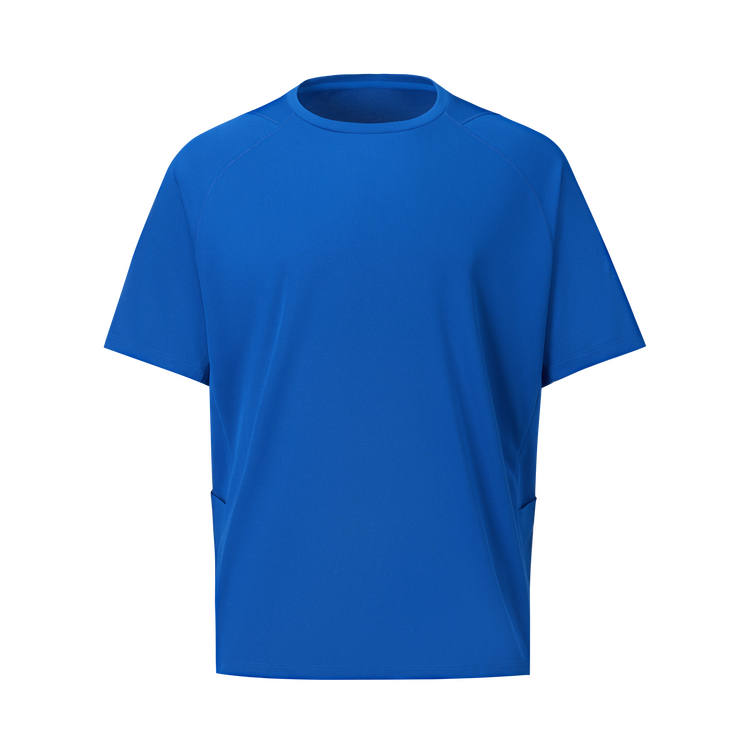 DESCENTE DESCENTE BLEU T Shirts Men's Crew Neck
