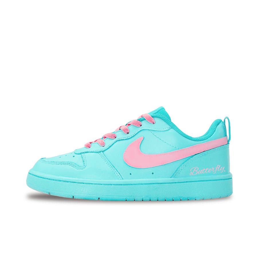 Nike Nike Court Borough Pink Blue Summer Dream Leather Low top Kids' Skateboarding Shoes Blue/Pink Teenagers