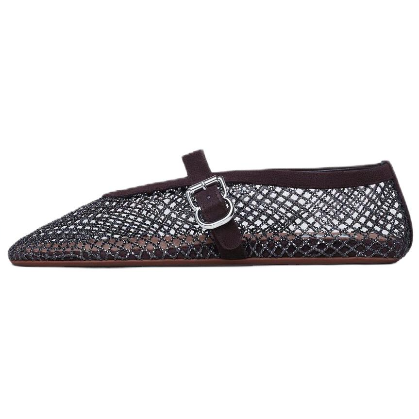 Alaia Flat Mary Jane Shoes Women's Brown