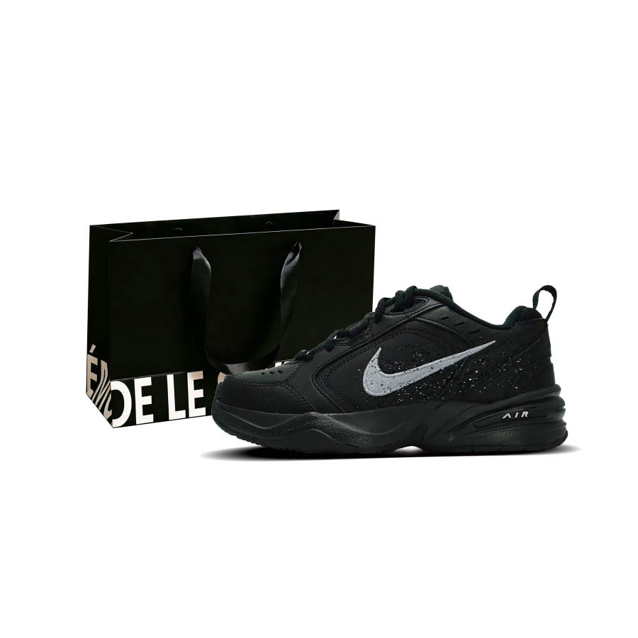 Nike Nike Air Monarch 4 Silver Gray Slip Resistant Low top Chunky Sneakers Unisex Black