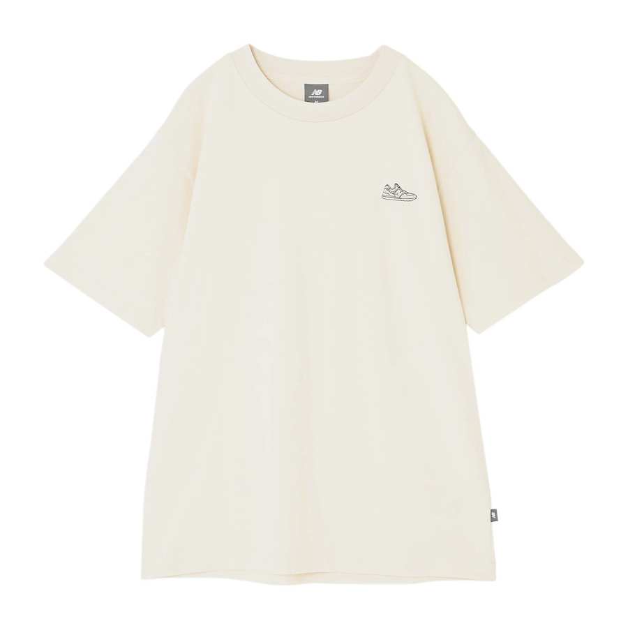 New Balance New Balance T Shirts Men's Beige Linen Crew Neck Moderate