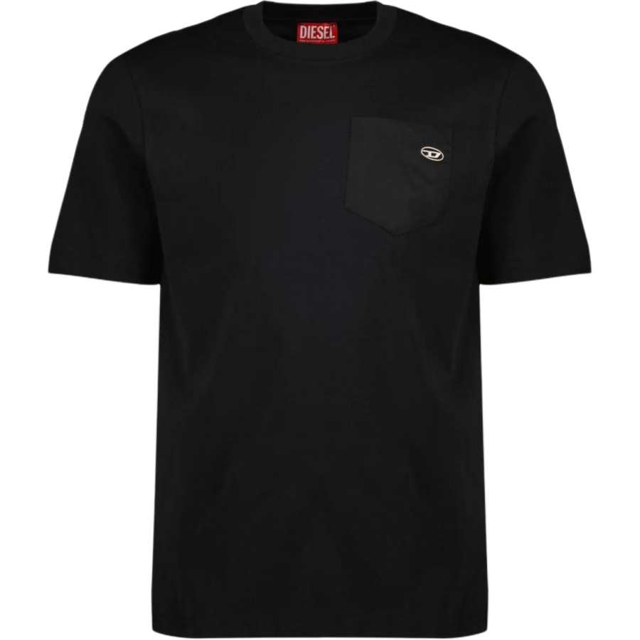 DIESEL T Shirts Men's Black Crew Neck