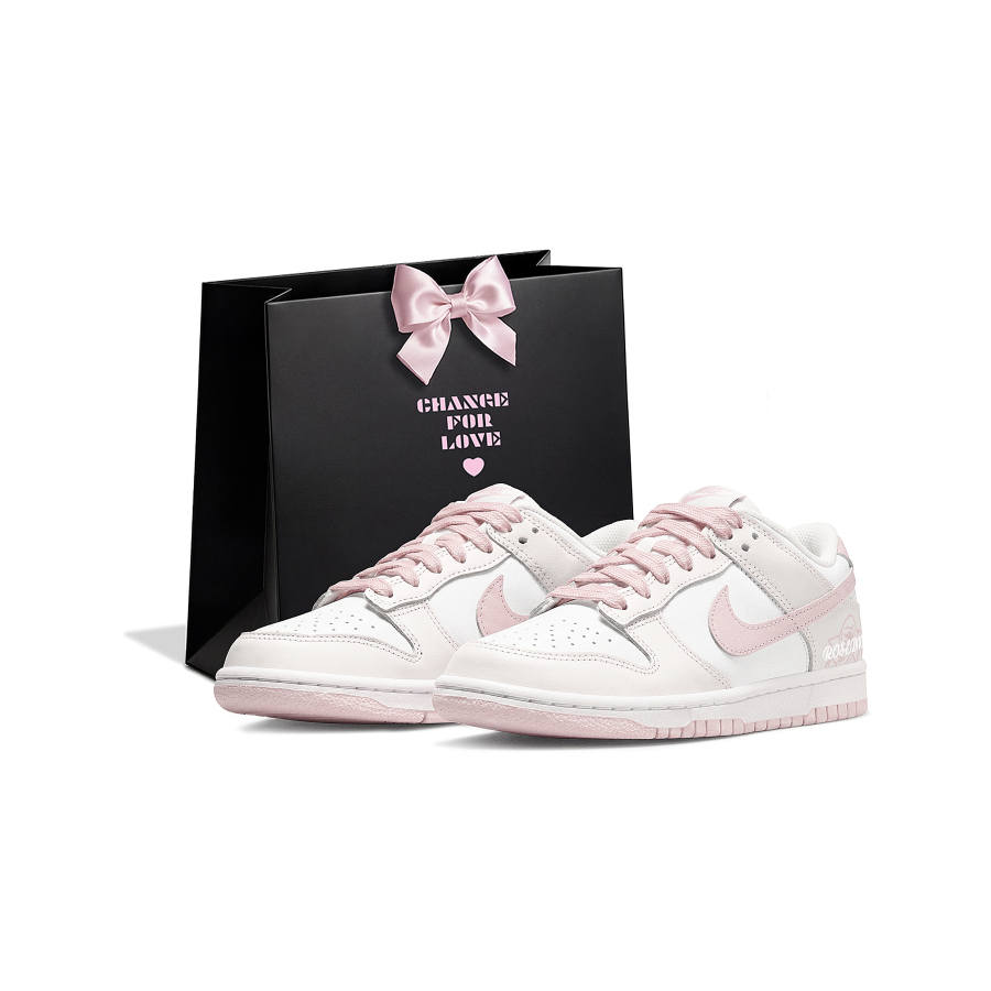 Nike Nike Dunk Shopping Bag, Rose Story Slip Resistant Abrasion Resistant Low top Skateboard Shoes Women's Beige Pink