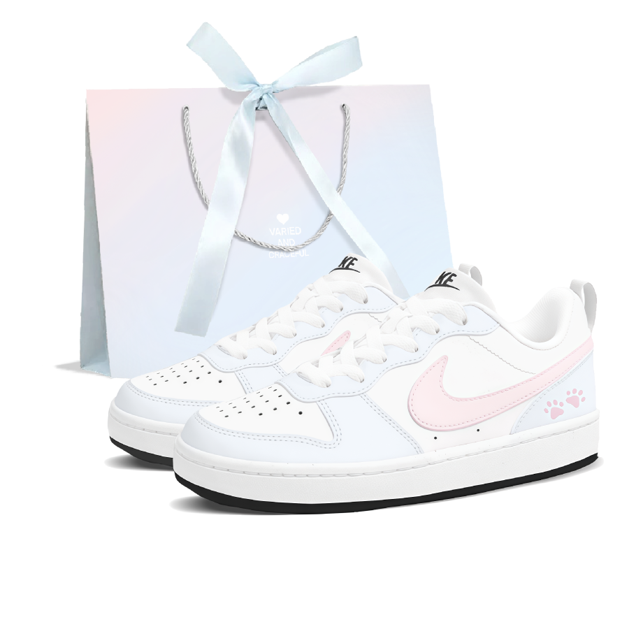 Nike Nike Court Borough Guava Meow Peek Low top Kids' Skateboarding Shoes Blue Teenagers