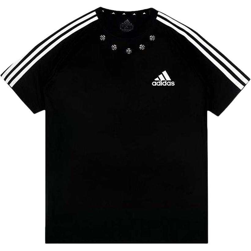 Adidas Adidas Football T Shirts Men's Black Crew Neck Thin