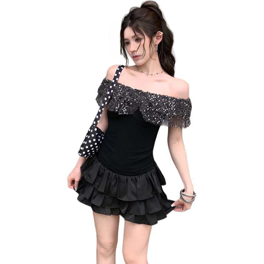 VENICEW T Shirts Women's Off The Shoulder