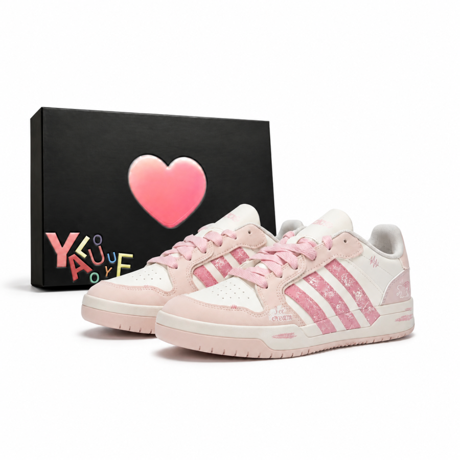 Adidas Adidas ENTRAP White Order, Sweet Ice Melt, Special Shoe Box Edition Low top Skateboard Shoes Unisex Pink White