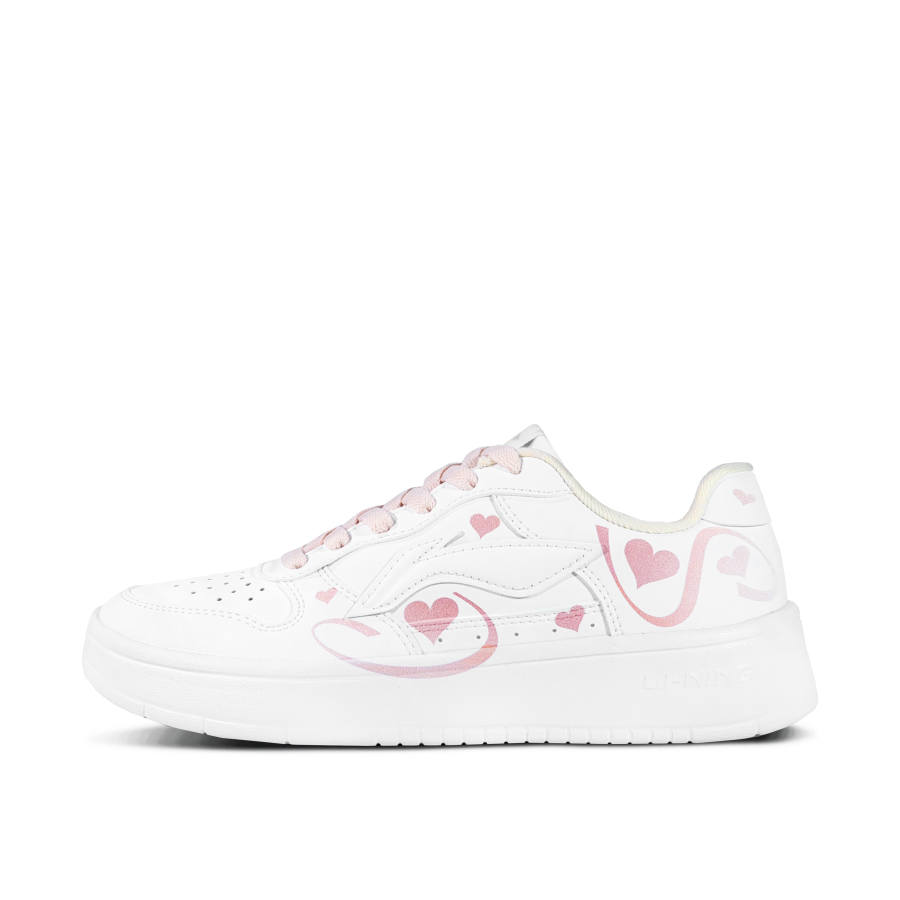 Li-Ning Li Ning Floating Boat Pink Heart Love Confession Slip Resistant Cushioning Low top Skateboard Shoes Women's