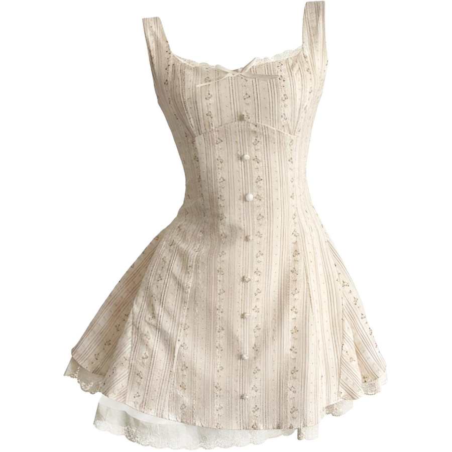 CHARM GLOW Slip Dresses Women's Beige Camisole Thin Short Skirt