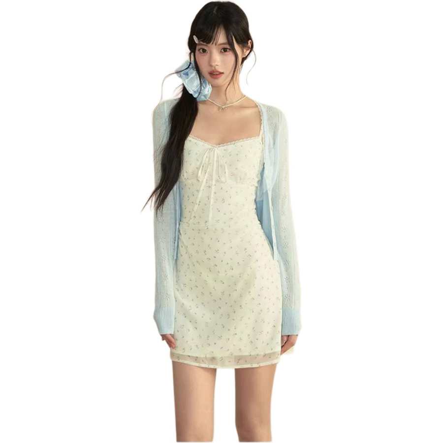 VENICEW Two Piece Skirt Sets Women's Camisole Thin Long Skirt