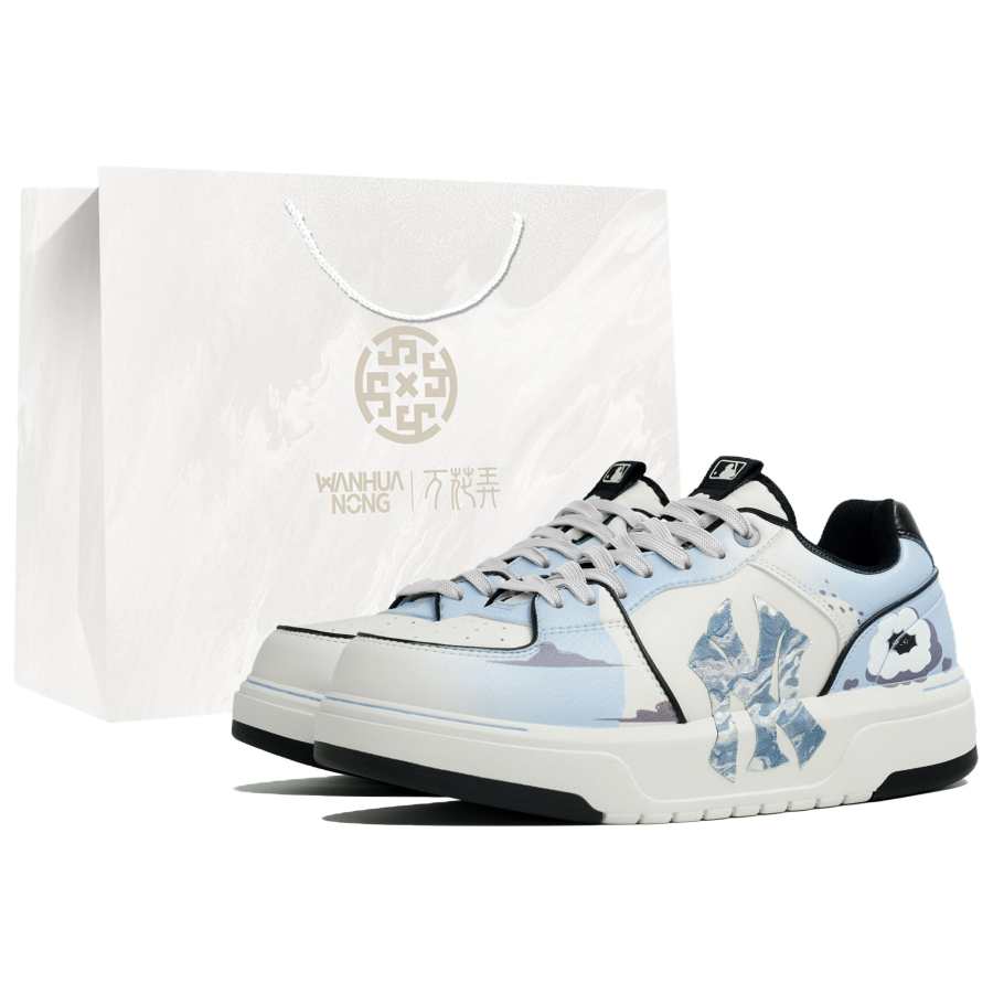 MLB Chunky Liner Slip Resistant Abrasion Resistant Low top Skateboard Shoes Unisex White