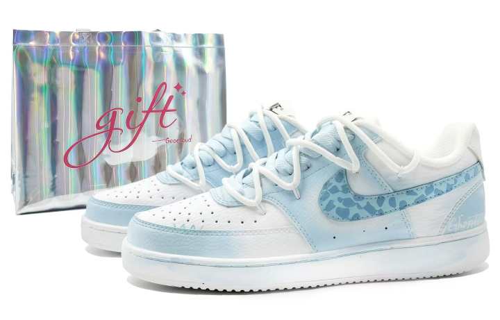 Nike Nike Court Vision 1 Slip Resistant Abrasion Resistant Low top Skateboard Shoes Unisex Sky Blue