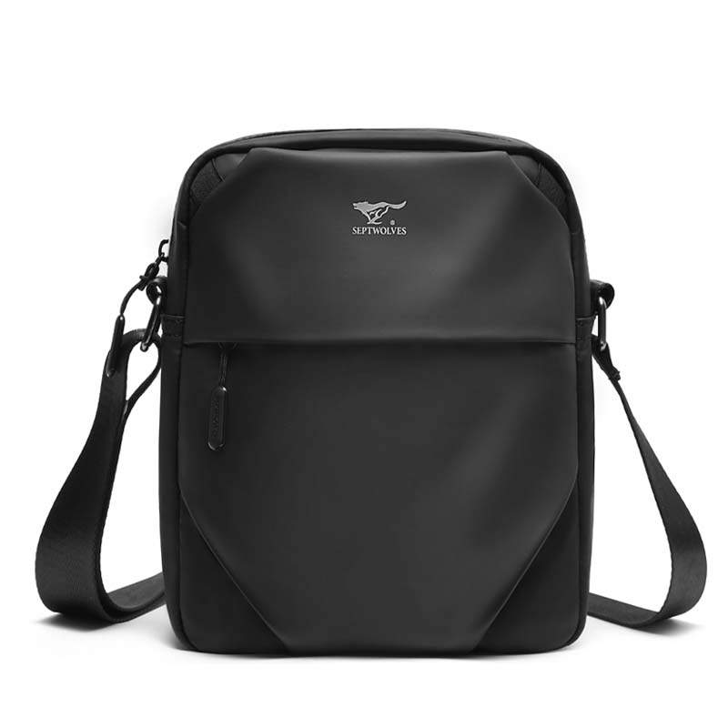 SEPTWOLVES Oxford Shoulder Bag, Crossbody Bag Regular Men's Black