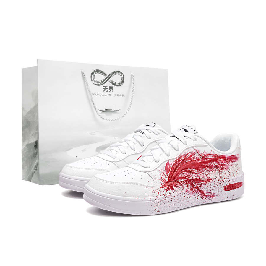 Li-Ning Li Ning Floating Boat Lightweight Breathable Low top Skateboard Shoes Men's Red White
