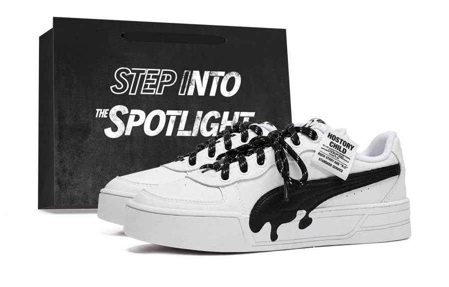PUMA Skye Ink Shadow Rebel Leather Slip Resistant Abrasion Resistant Low top Skateboard Shoes Women's