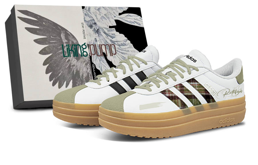 Adidas Adidas VL Court Bold Slip Resistant Height Increasing Low top Skateboard Shoes Women's White