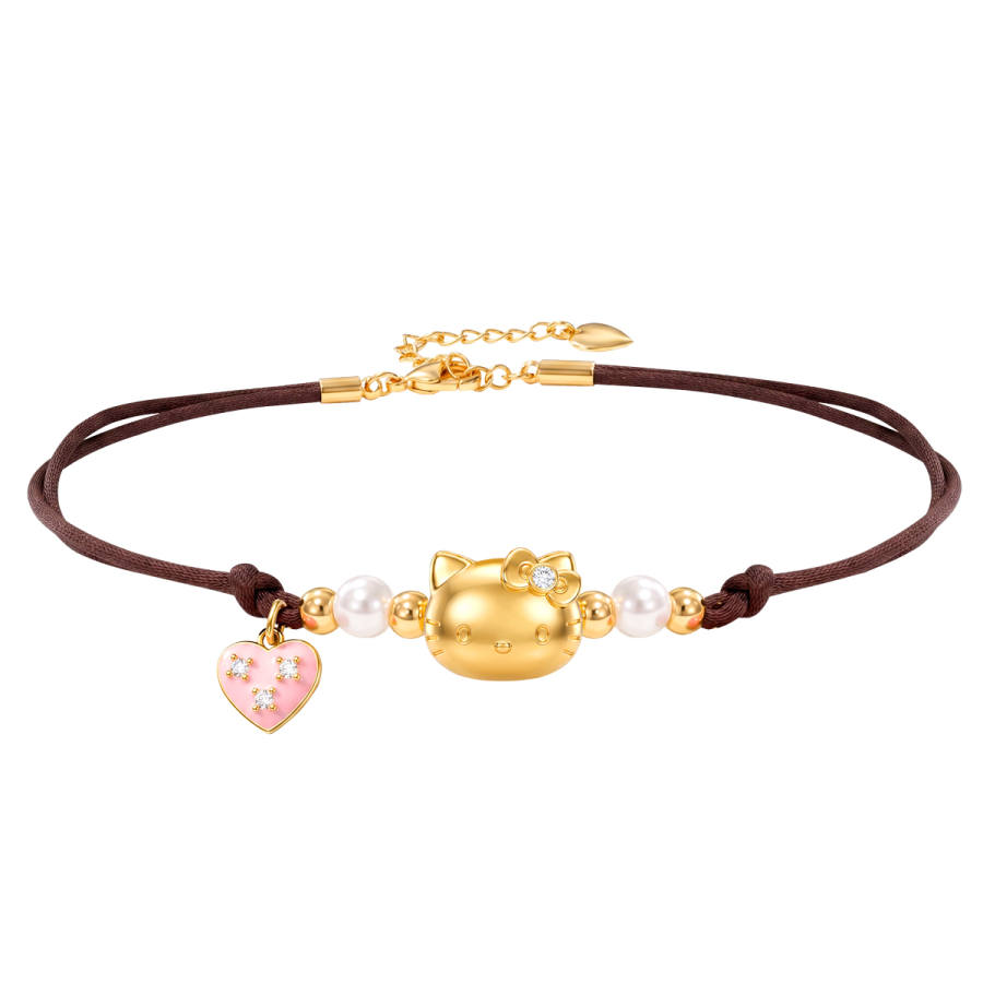 Sanrio x Hello Kitty Synthetic Cubic Zirconia Titanium Steel Bracelets Women's