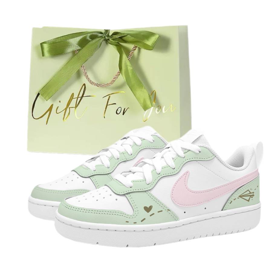 Nike Nike Court Borough Pink Green Candy Slip Resistant Abrasion Resistant Low top Skateboard Shoes Women's Green