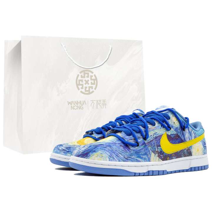 Nike Nike Dunk Kaleidoscope, Starry Night, Shopping Bag Abrasion Resistant Low top Skateboard Shoes Unisex Blue