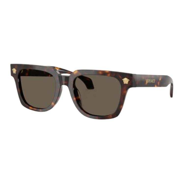 VERSACE VERSACE Acetate Square Sunglasses Unisex Tortoiseshell/Black