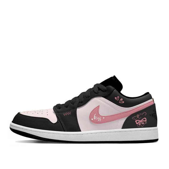 Jordan Jordan Air Jordan 1 Pudding Blank Slip Resistant Cushioning Abrasion Resistant Low top Children's Basketball Shoes