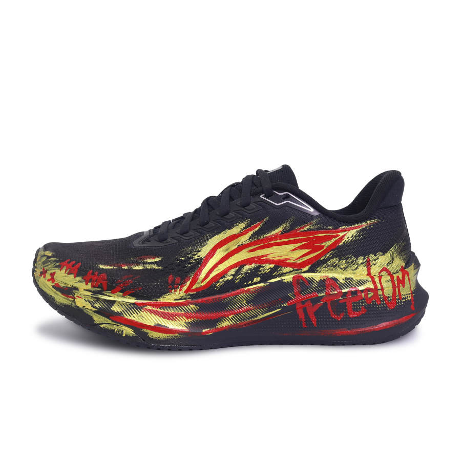 Li-Ning Li Ning Red Hare 9 Cushioning Abrasion Resistant Low top Casual Racing Running Shoes Men's Black Red Gold