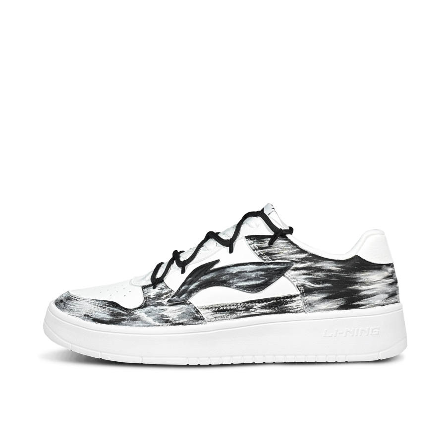 Li-Ning Li Ning Floating Boat Lightweight Abrasion Resistant Low top Skateboard Shoes Men's Black White