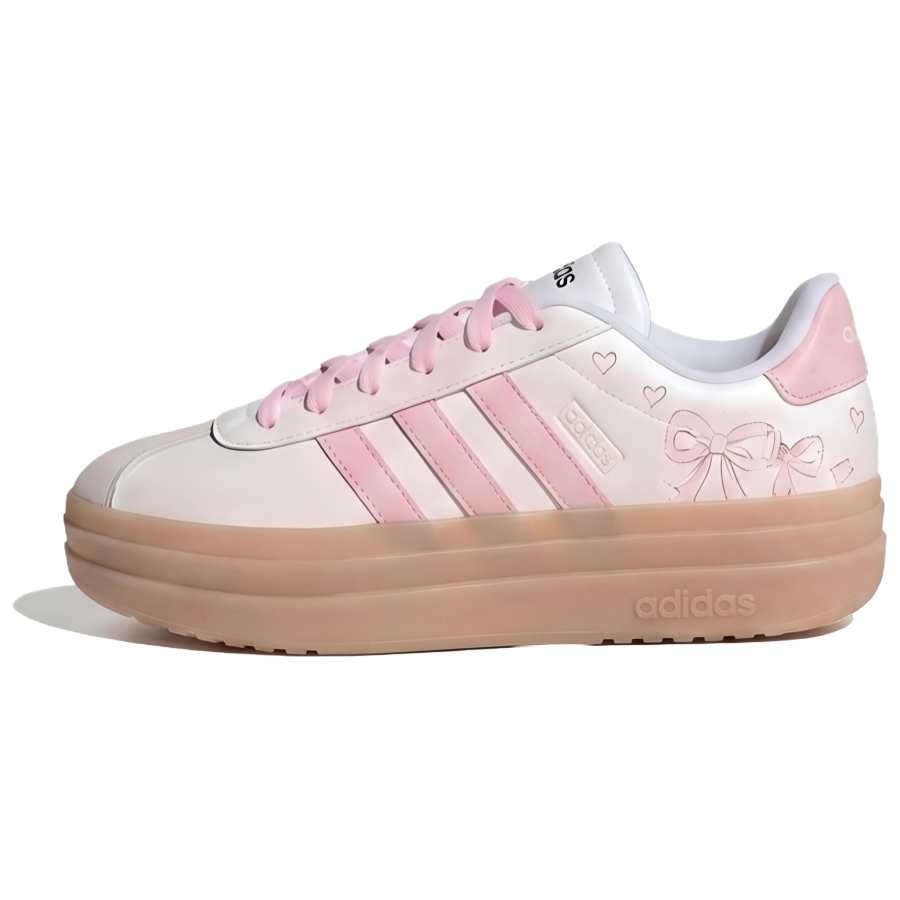 Adidas Adidas VL Court Bold Heartbeat Bowknot Leather Low top Skateboard Shoes Women's