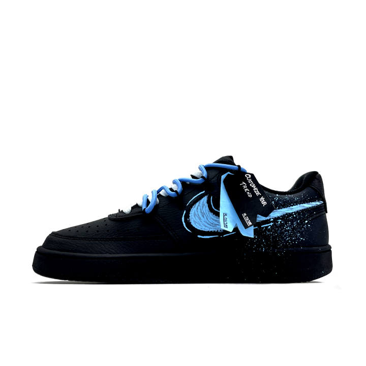 Nike Nike Court Vision Night Blue Shooting Stars Cushioning Abrasion Resistant Low top Skateboard Shoes Unisex Black Blue