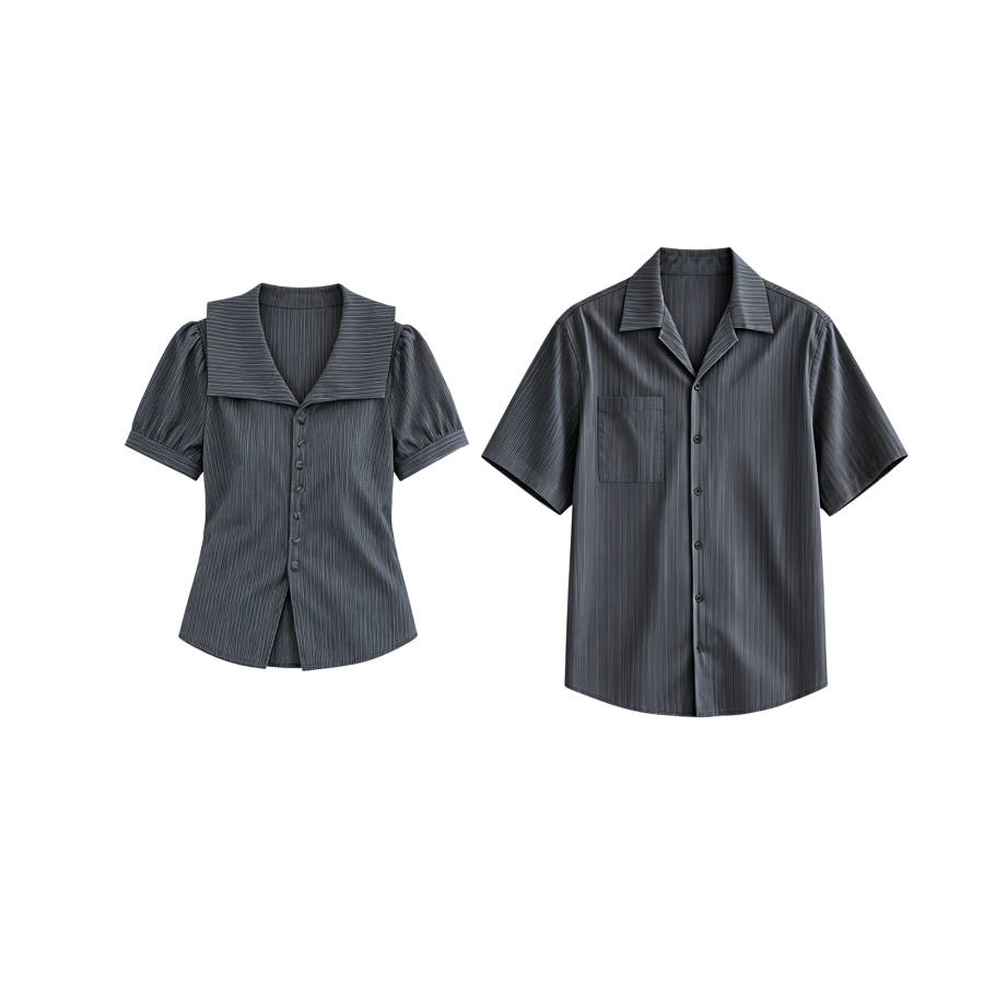 TUSHIFEI Couple Sets Women's Polo Collar Moderate