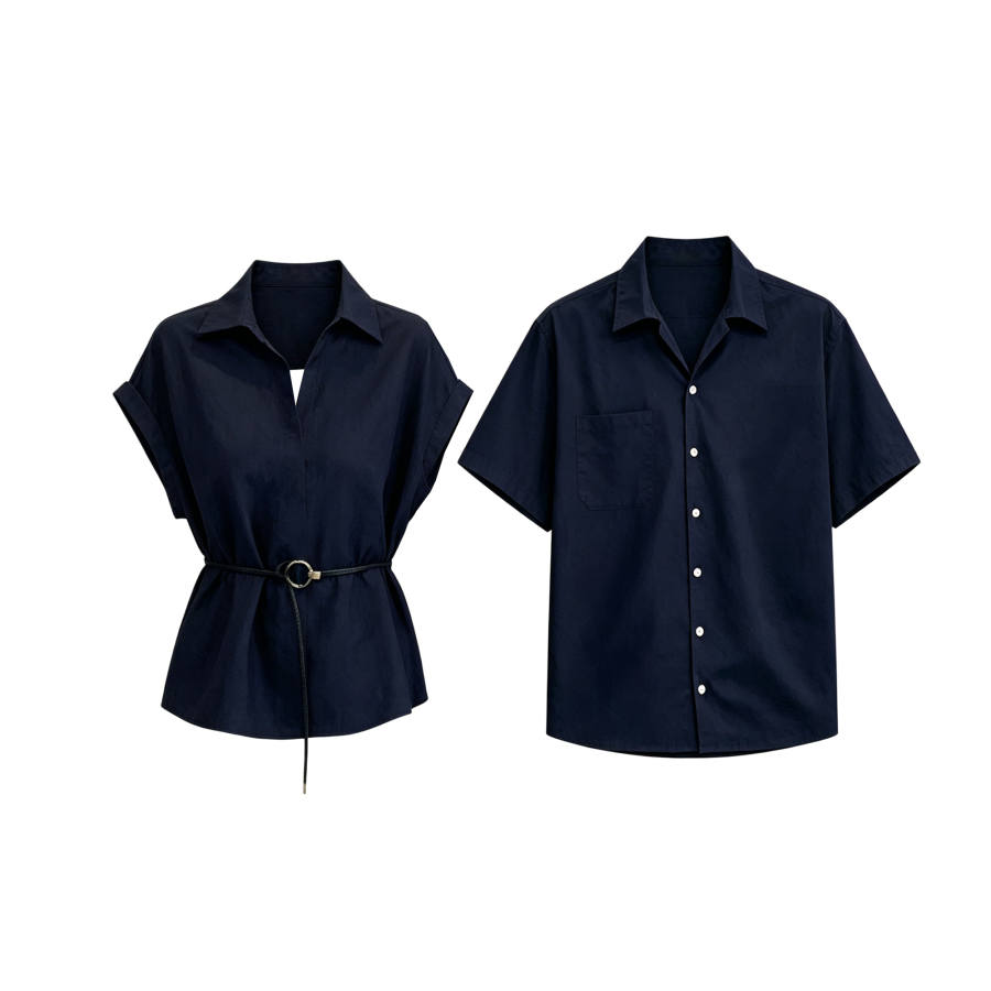 TUSHIFEI Couple Sets Women's Polo Collar Moderate