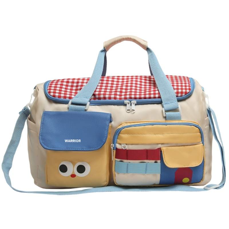 WARRIOR Warrior Nylon Fabric Travel Bag Unisex White & Yellow