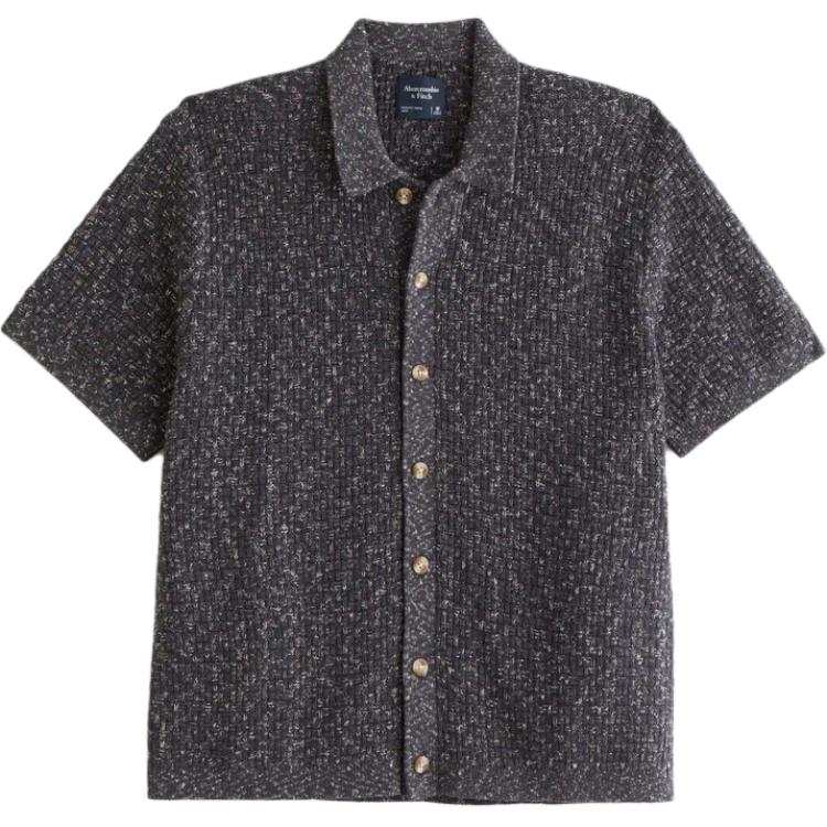 Abercrombie&Fitch Shirts Men's Black Lapel Moderate