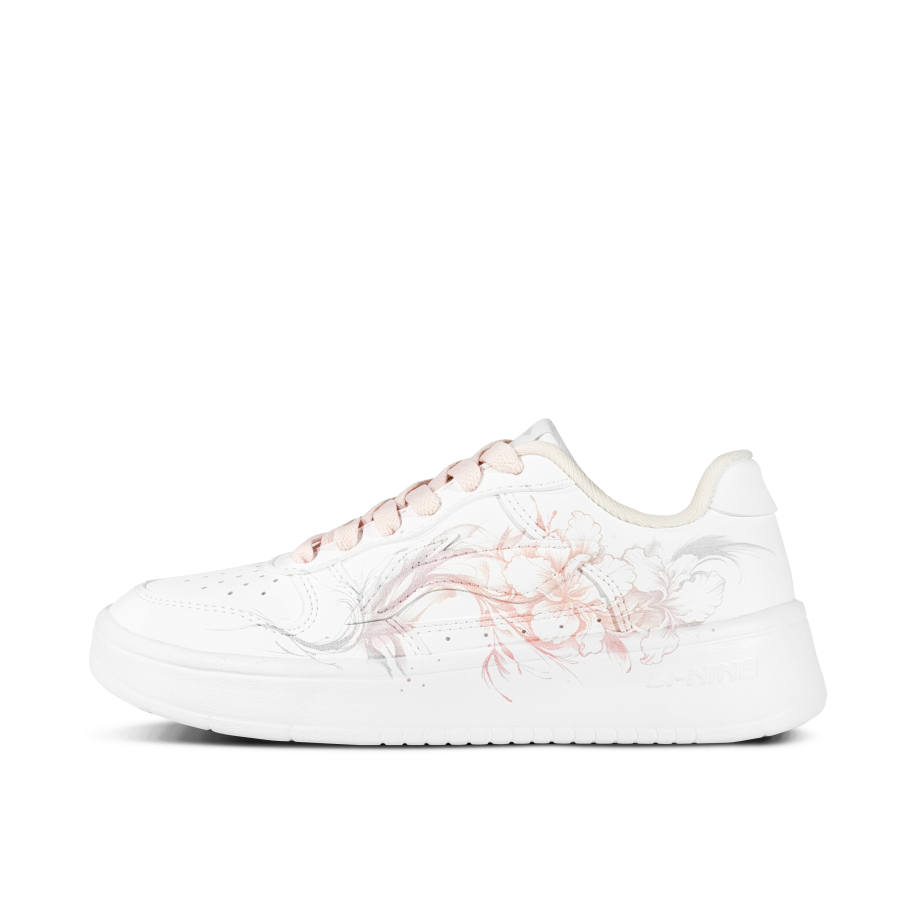 Li-Ning Li Ning Floating Boat Lightweight Abrasion Resistant Low top Skateboard Shoes Women's Pink White
