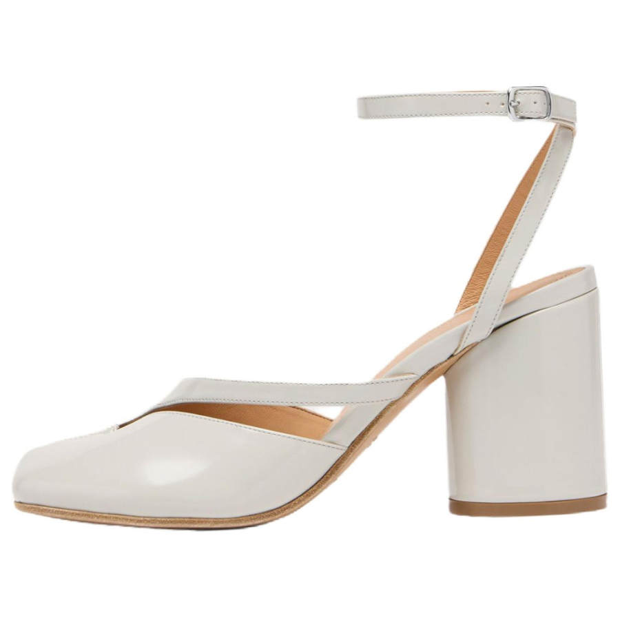 Maison Margiela Tabi Chunky Heel High Heels 8cm Women's White