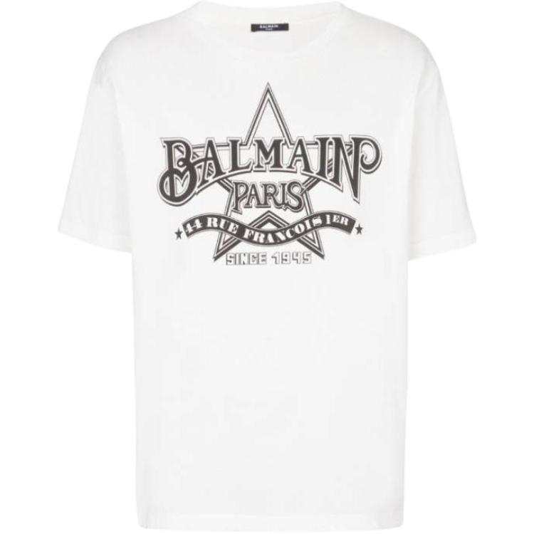 BALMAIN BALMAIN Star Printed Crewneck T Shirt