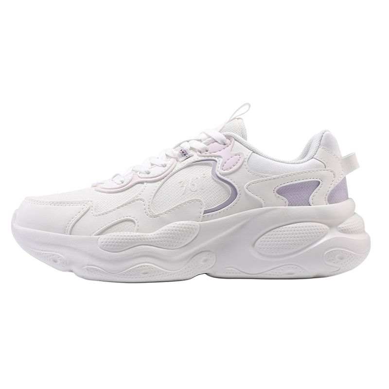 361° Yunshu Low top Casual Running Shoes Women's Feather White Light Gray Purple