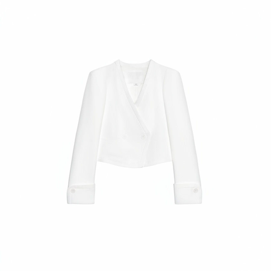 ZARA ZW Business Suits Women's White V Neck