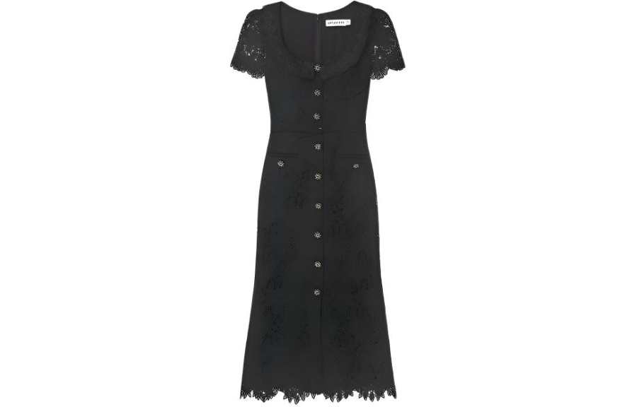 Self-portrait Self portrait Short Sleeved Dress Women's Classic Black
