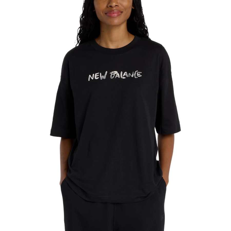 New Balance New Balance T Shirts Women's Black Crew Neck Moderate
