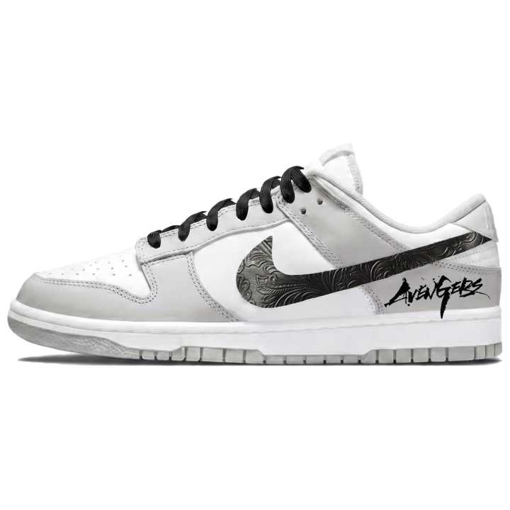 Nike Nike Dunk Mist Ink Cow Leather Coverage Low top Skateboard Shoes Unisex Black Gray