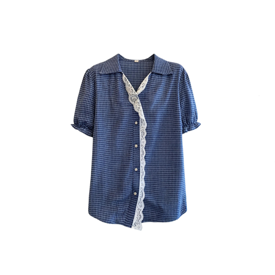 CPAURA Shirts Women's Image Color Polo Collar Thin Shirt