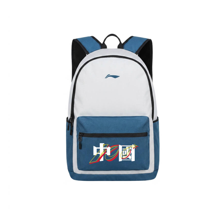 Li-Ning Li Ning Polyester Backpack Unisex White Blue