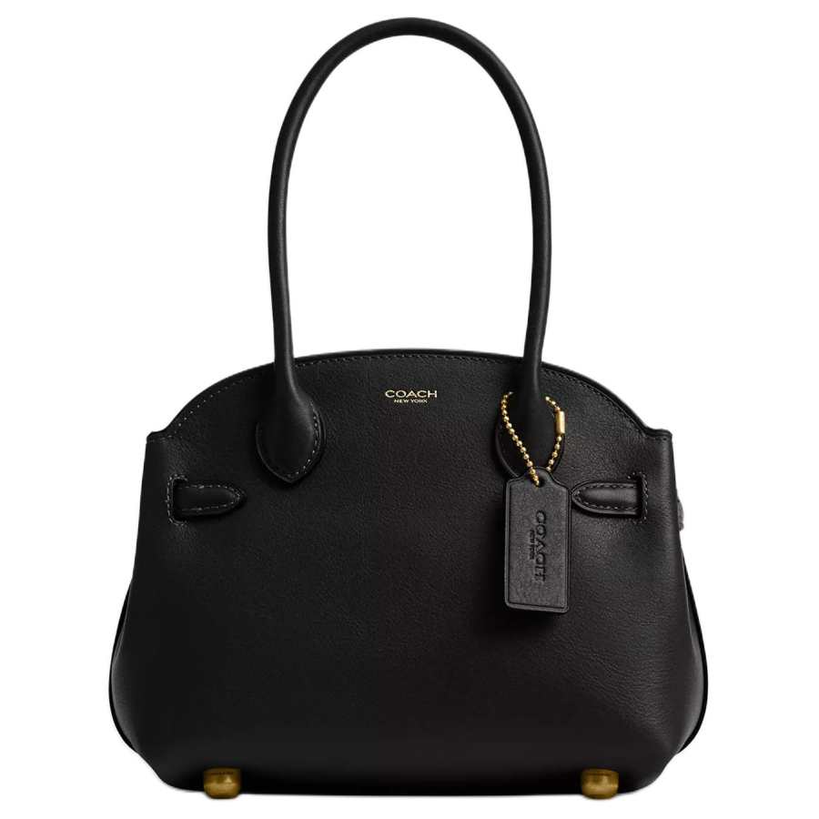 COACH Empire Carryall Cow Leather Handbag Small Women's Brass & Black