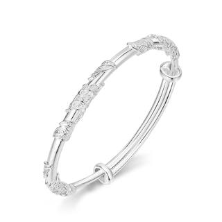 KADER Floral Collection 999 Fine Silver Material Bangles Women's Silver Box