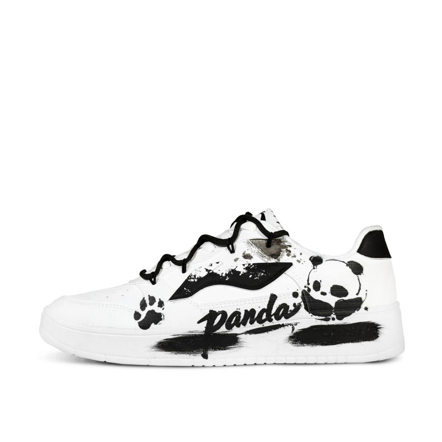 Li-Ning Li Ning Floating Boat Cute Bear Ink Dance Slip Resistant Abrasion Resistant Low top Skateboard Shoes Men's
