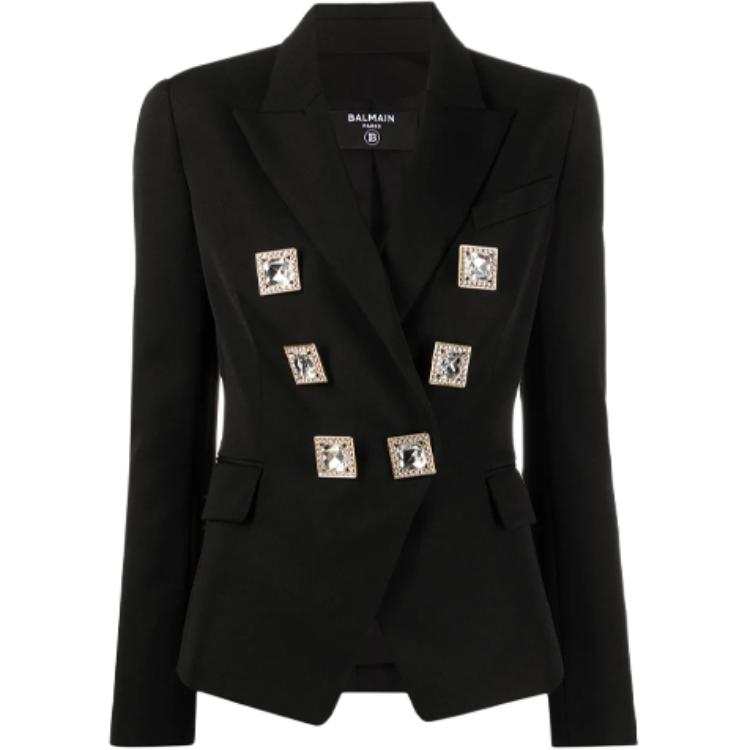 BALMAIN BALMAIN Business Suits Women's Black Peak Lapel Moderate